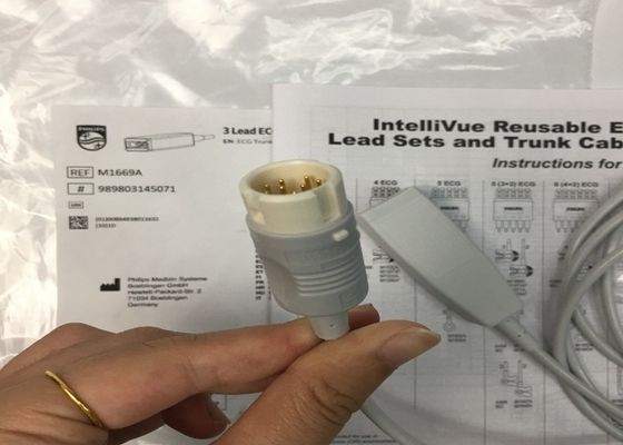 M1669A Cable de ECG de plomo de 3 pulgadas reutilizables aAMI/IEC 2.7M Material TPU