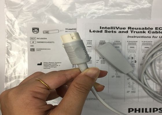 M1669A Cable de ECG de plomo de 3 pulgadas reutilizables aAMI/IEC 2.7M Material TPU