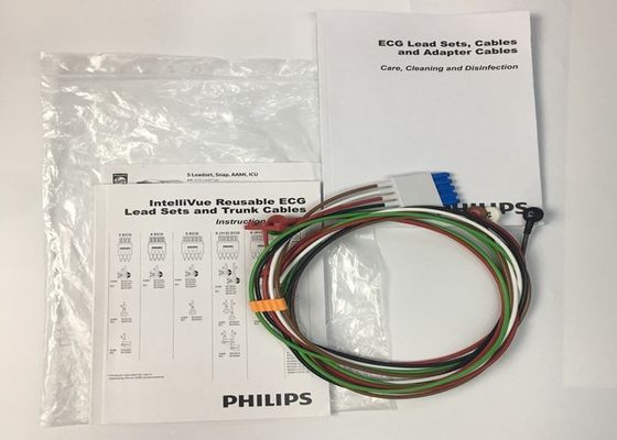 Flip M1644A Intellivue ECG Cable 5 Plomo Reutilizable 989803144991