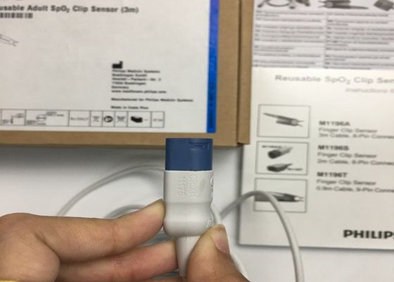 Phlip M1196A piezas de repuesto para ECG, sensor de clips de dedos 3M con conector PIN 8