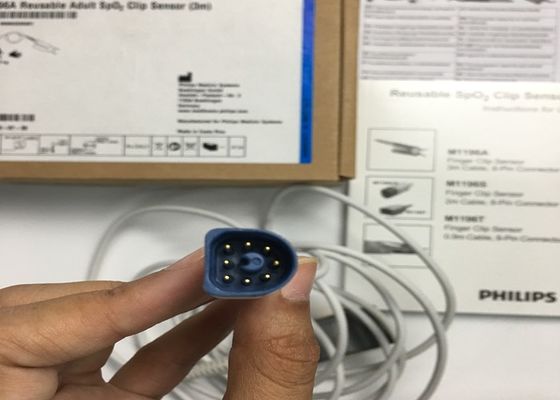 Phlip M1196A piezas de repuesto para ECG, sensor de clips de dedos 3M con conector PIN 8