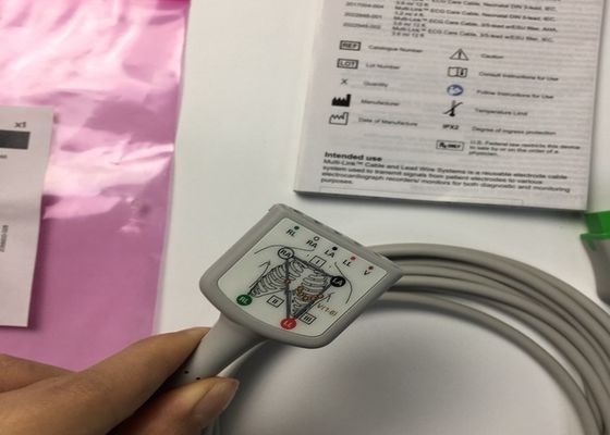 GE Adults Multi Link ECG Cable de plomo 3 Plomo 5 Plomo 3.6M 12 pies 2017003-001