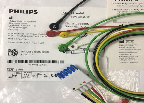 M1645A IntelliVue Equipo médico piezas de repuesto Cables 5 Leadset