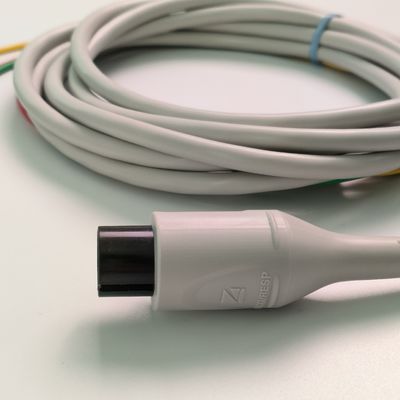 BJ-753P NIHON KOHDEN Conductividad cardíaca alambre negro cabeza redonda de 6 pines tres botones de plomo estándar europeo