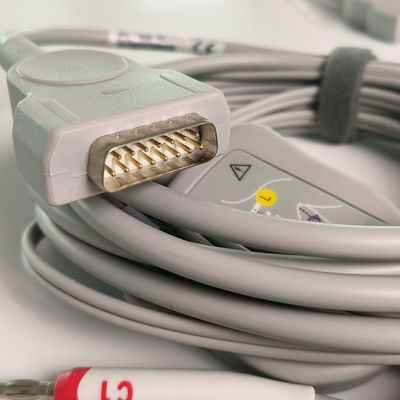 Máquina de electrocardiograma integrado 12 cables de plomo con 15 pines estándar europeo IEC cabeza de plátano 4.0
