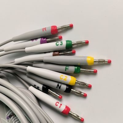 Máquina de electrocardiograma integrado 12 cables de plomo con 15 pines estándar europeo IEC cabeza de plátano 4.0