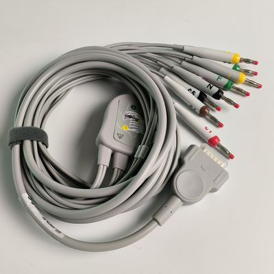 Máquina de electrocardiograma integrado 12 cables de plomo con 15 pines estándar europeo IEC cabeza de plátano 4.0