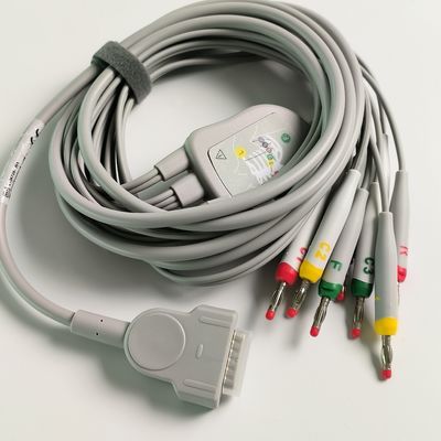 Máquina de electrocardiograma integrado 12 cables de plomo con 15 pines estándar europeo IEC cabeza de plátano 4.0