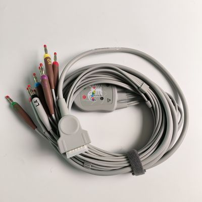 Máquina de electrocardiograma integrada 12 cables de plomo 15 pines cabeza de plátano 4.0 Guía de pecho 3.2M