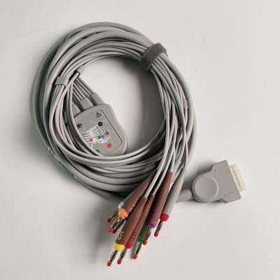 Máquina de electrocardiograma integrada 12 cables de plomo 15 pines cabeza de plátano 4.0 Guía de pecho 3.2M