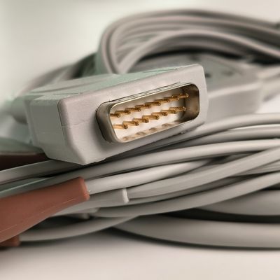 Máquina de electrocardiograma integrada 12 cables de plomo 15 pines cabeza de plátano 4.0 Guía de pecho 3.2M