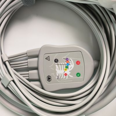 Máquina de electrocardiograma integrada 12 cables de plomo 15 pines cabeza de plátano 4.0 Guía de pecho 3.2M