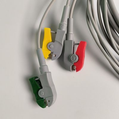 PHILIP Original 3 Lead IEC Leadset. Rojo, verde, amarillo, 2.6 M extremo de la máquina redondo 12 agujas PN:989803143171