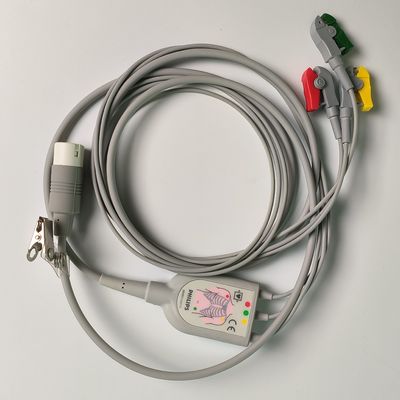PHILIP Original 3 Lead IEC Leadset. Rojo, verde, amarillo, 2.6 M extremo de la máquina redondo 12 agujas PN:989803143171