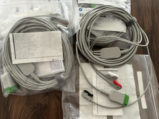 GE Cable de conducción y cable de tronco REF: 5831398 ECG 3 CABLE de conducción UNDETACHABLE GRABBER AHA 4.7M 15FT