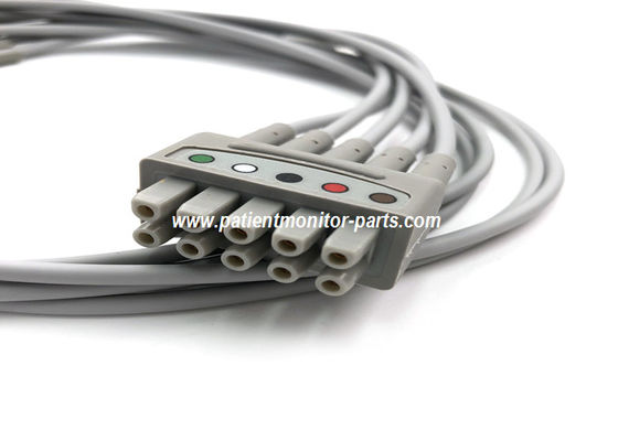 Se trata de un conjunto de cables de conducción de ECG de múltiples enlaces, 5 captadores de plomo AHA 74CM / 29IN PN 412681-001