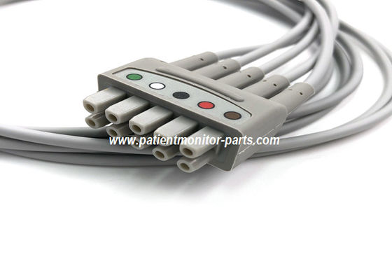 Se trata de un conjunto de cables de conducción de ECG de múltiples enlaces, 5 captadores de plomo AHA 74CM / 29IN PN 412681-001
