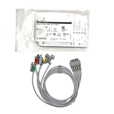 GE Ref:412681-003 Grupo de cables de conducción de ECG de múltiples enlaces,5 -Conductor de conducción,Agarrador,IEC 74 CM /29 IN