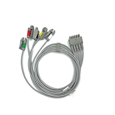 GE Ref:412681-003 Grupo de cables de conducción de ECG de múltiples enlaces,5 -Conductor de conducción,Agarrador,IEC 74 CM /29 IN
