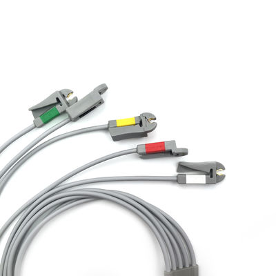 GE Ref:412681-003 Grupo de cables de conducción de ECG de múltiples enlaces,5 -Conductor de conducción,Agarrador,IEC 74 CM /29 IN