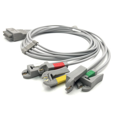 GE Ref:412681-003 Grupo de cables de conducción de ECG de múltiples enlaces,5 -Conductor de conducción,Agarrador,IEC 74 CM /29 IN