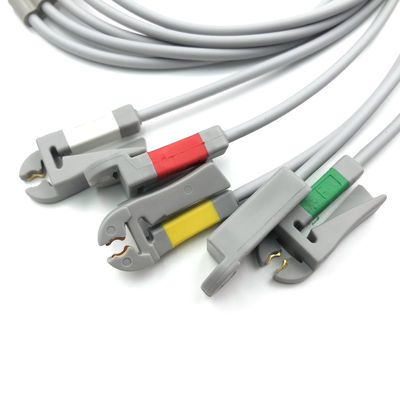 GE Ref:412681-003 Grupo de cables de conducción de ECG de múltiples enlaces,5 -Conductor de conducción,Agarrador,IEC 74 CM /29 IN