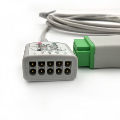 GE Ref:2017003-001 Cable de atención de ECG de múltiples enlaces,3/5 - Plomo,AHA 3.6M / 12FT