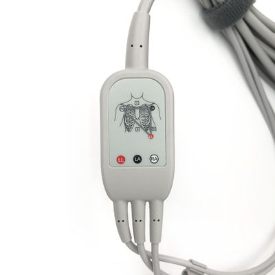 5831398 Cable de plomo y el cable del tronco ECG 3 Cable de plomo no desmontable, Grabber, AHA,4.7M/15 FT