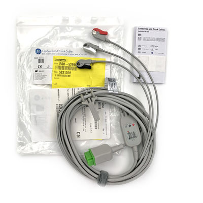5831398 Cable de plomo y el cable del tronco ECG 3 Cable de plomo no desmontable, Grabber, AHA,4.7M/15 FT