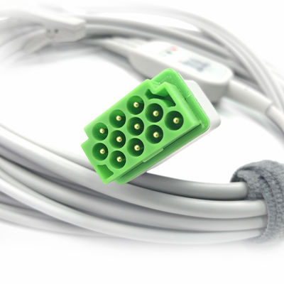 5831398 Cable de plomo y el cable del tronco ECG 3 Cable de plomo no desmontable, Grabber, AHA,4.7M/15 FT
