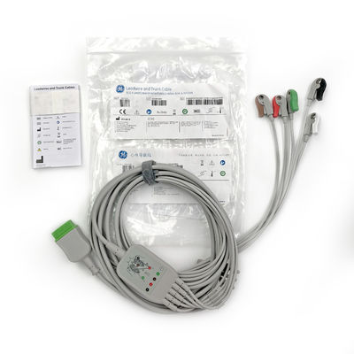 5831400 Cable de plomo y el cable del tronco ECG 5 Cable de plomo no desmontable, Grabber, AHA,4.7M/15 FT