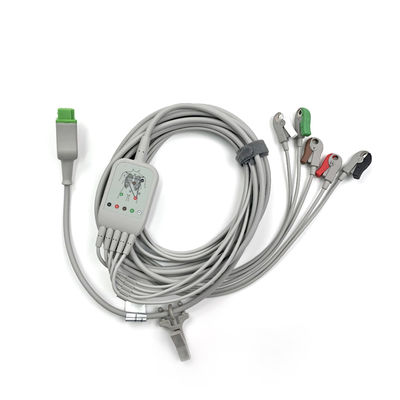5831400 Cable de plomo y el cable del tronco ECG 5 Cable de plomo no desmontable, Grabber, AHA,4.7M/15 FT