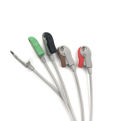 5831400 Cable de plomo y el cable del tronco ECG 5 Cable de plomo no desmontable, Grabber, AHA,4.7M/15 FT
