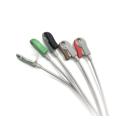 5831400 Cable de plomo y el cable del tronco ECG 5 Cable de plomo no desmontable, Grabber, AHA,4.7M/15 FT