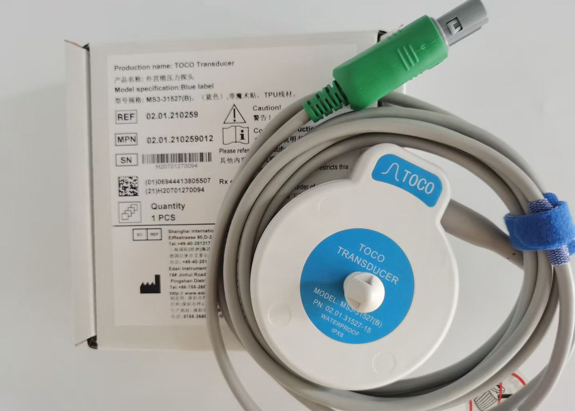 MS3-31527 Toco Transductor Probe 6 Aguja de ranura única cinta azul Velcro 2,5m de longitud