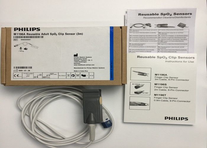 Phlip M1196A piezas de repuesto para ECG, sensor de clips de dedos 3M con conector PIN 8