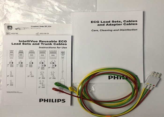 M1674A Conjunto de plomo de ECG Cable 3 Plomo de ICU IEC 1M para equipos médicos