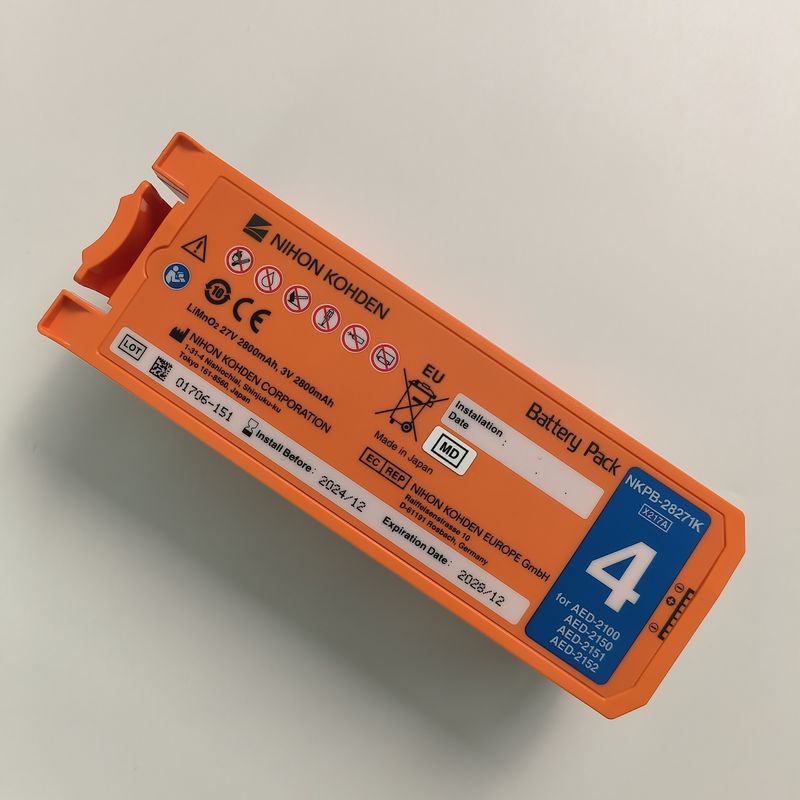 Nihon Kohden AED Desfibrilador Batería Naranja AED-2100aed-2150aed-215aed-2152 Nkpb-28271k X217A