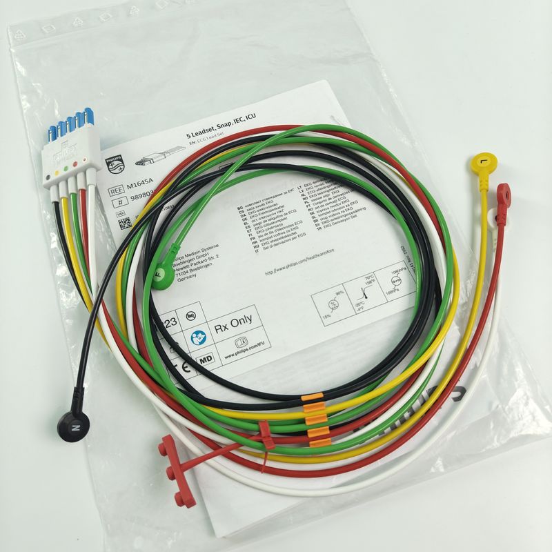 PHILIP Monitor del paciente original CBL 5 Ledset Snap IEC UCI REF M1645A 989803145001