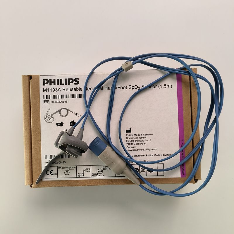 SENSOR SPO2 de mano / pie neonatal reutilizable original PHILIP M1193A (1.5M) REF: 989803103241