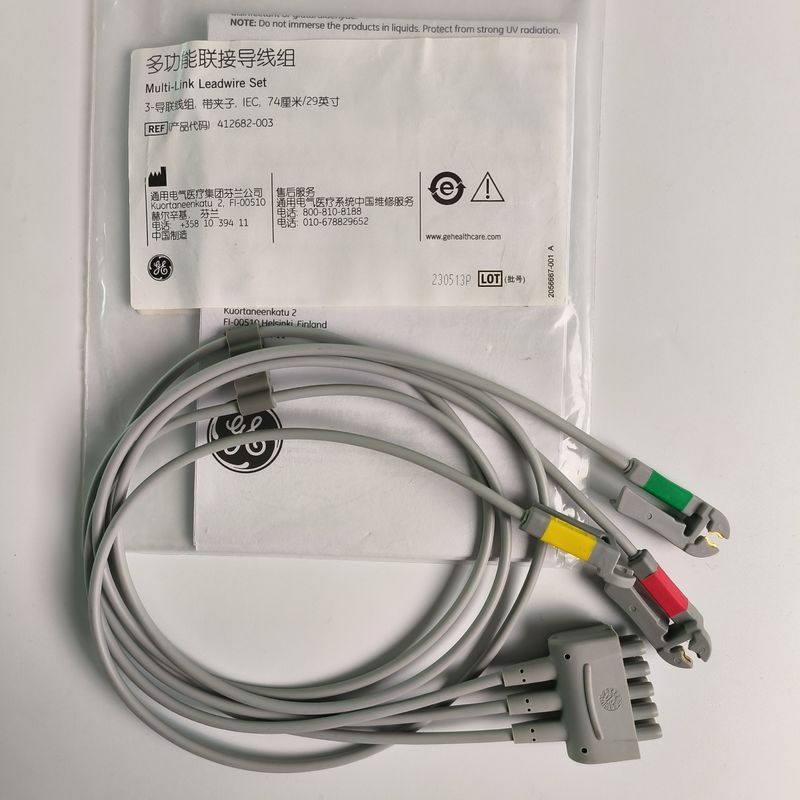CareFusion GE Original Multi-Link ECG con cables de plomo y grabador de 3 cables de plomo IEC 74cm / 29in.