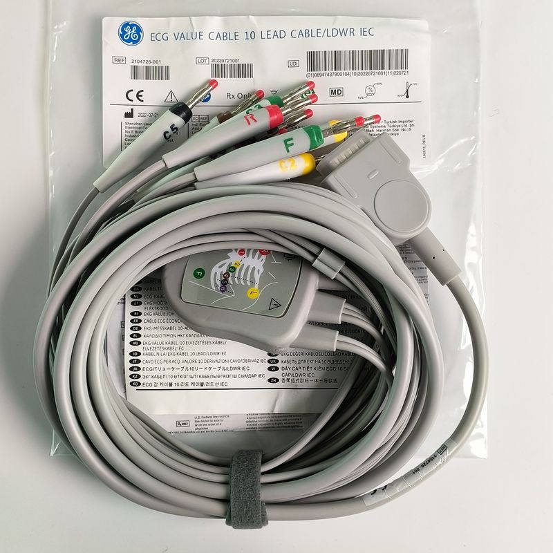 Máquina de electrocardiograma integrado 12 cables de plomo con 15 pines estándar europeo IEC cabeza de plátano 4.0