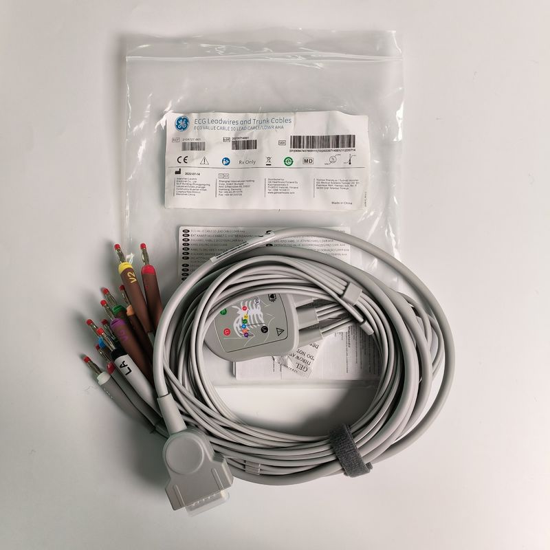 Máquina de electrocardiograma integrada 12 cables de plomo 15 pines cabeza de plátano 4.0 Guía de pecho 3.2M